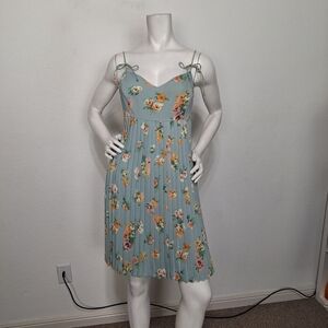 Isabel Ardee Floral Cottagecore Coquette Pleated Midi Dress Made in USA Size 4